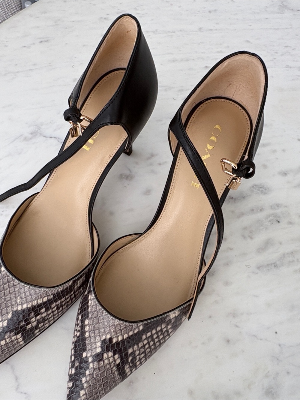 Coach Snakeskin Print D’Orsay Pumps – Size 10 - Picture 2 of 7